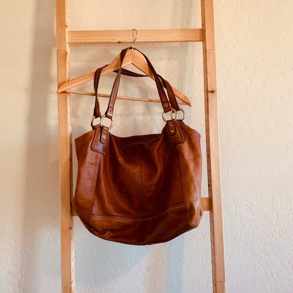 The Sak Hobo Bag Tan Leather Shoulder Handbag